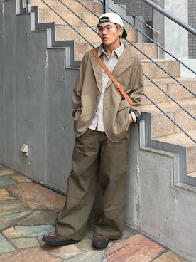 「BROKEN BASE（ブロークンベース）のアイテム」を使った、reijiro さん（メンズ・165cm）の春コーディネート