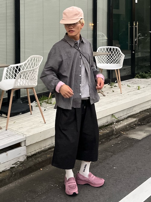 「SITRY(シトリー)のSITRY Double Face Mulch Function Drawcord T-shirt/別注 吸水速乾 抗菌 ダブルフェイス 配色 オーバーサイズ ドローコード ロールアップ 長袖Tシャツ ロンT レディース メンズ(Tシャツ/カットソー)」を使った、reijiro さん(メンズ・165cm)の秋コーディネート