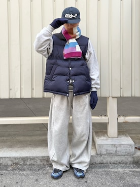 「アイテム（帽子）」を使った、reijiro さん（メンズ・165cm）の冬コーディネート