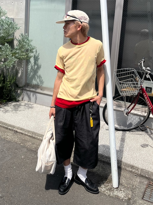 「2CUBE(トゥキューブ)のMetro Round(Clear-eyewear)(メガネ)」を使った、reijiro さん(メンズ・165cm)の夏コーディネート