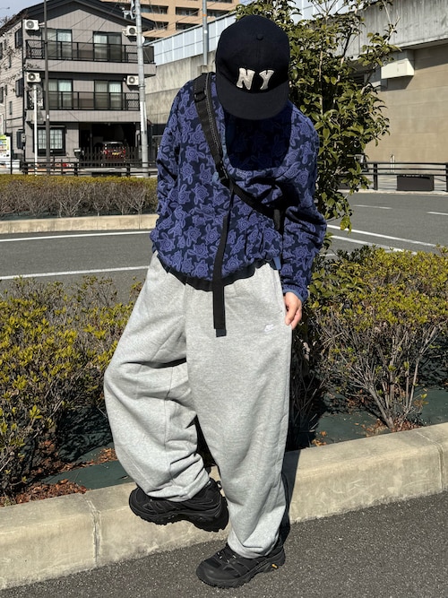 Nike スノーボ パンツ ダークグレー ヘリンボーン柄 NIKE AS W NSW PHNX FLC HR PANT WID GRAY（ナイキ ウィメンズ NSW