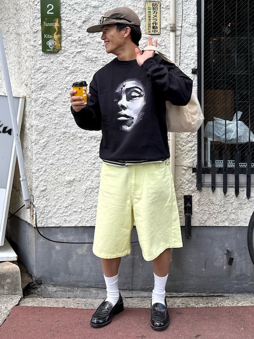 「無印良品（ムジルシリョウヒン）の紳士　天竺編みクルーネック長袖Ｔシャツ（ボーダー）（Tシャツ/カットソー）」を使った、reijiro さん（メンズ・165cm）の秋コーディネート