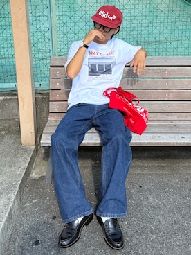 「FREAK'S STORE（フリークスストア）のスポーツ サングラス1（メガネ）」を使った、reijiro さん（メンズ・165cm・20代）の夏コーディネート