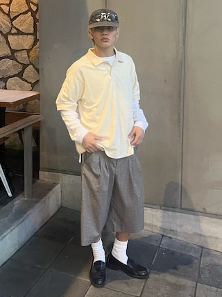 「NIKE(ナイキ)の《セットアップ対応商品》ナイキ スポーツウェア クラブ メンズ フレンチテリー ポロ / Nike Sportswear Club Men's French Terry Polo IQ6274-229 Light Khaki(ポロシャツ)」を使った、reijiro さん(メンズ・165cm)の秋コーディネート
