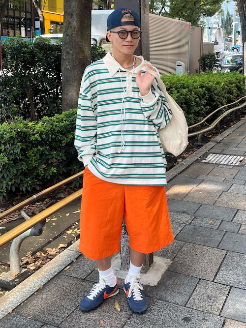 「elldu(エルドゥ)のウェイバーチェーンステッチキャップネイビー(キャップ)」を使った、reijiro さん(メンズ・165cm)の秋コーディネート
