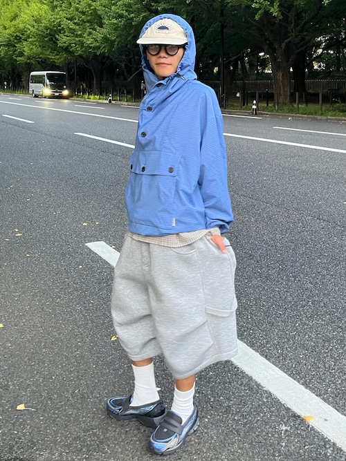 「Millo Archive（ミロ アーカイブ）のアーチドロップスウェットハーフパンツ[メランジグレー]（その他パンツ）」を使った、reijiro さん（メンズ・165cm）の秋コーディネート
