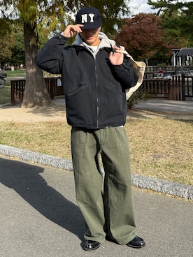 「アイテム（チノパンツ）」を使った、reijiro さん（メンズ・165cm）の秋コーディネート