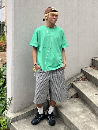 「common gull products.(コモンガルプロダクツ)のご自愛tee(Tシャツ/カットソー)」を使った、reijiro さん(メンズ・165cm)の夏コーディネート