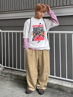 「COLONY 2139（コロニートゥーワンスリーナイン）のアイテム（バッグ）」を使った、reijiro さん（メンズ・165cm）の春コーディネート