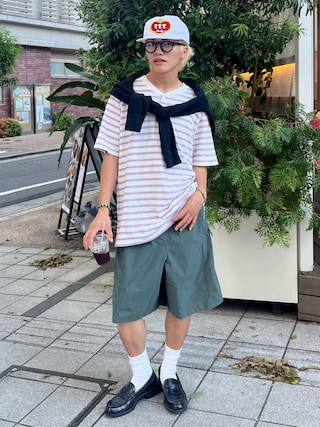 「NIKE(ナイキ)のナイキ テック ヘリオス メンズ Dri-FIT ショートパンツ / Nike Tech Helios Men's Dri-FIT Shorts IF1305-303 Camo Green(その他パンツ)」を使った、reijiro さん(メンズ・165cm)の夏コーディネート