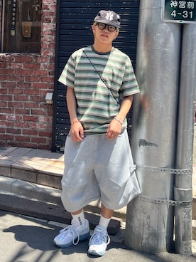 「SUNLOVE（サンラブ）のアイテム」を使った、reijiro さん（メンズ・165cm）の夏コーディネート