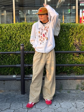 「アイテム（帽子）」を使った、reijiro さん（メンズ・165cm）の秋コーディネート