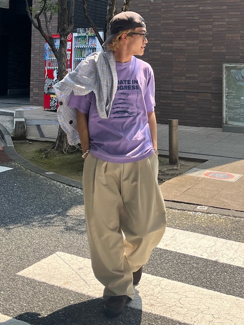「PARTIMENTO(パルティメント)のVTG ウォッシュドPAボールキャップ ネイビー(キャップ)」を使った、reijiro さん(メンズ・165cm)の夏コーディネート