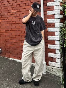 「NIKE（ナイキ）のナイキ スポーツウェア メンズ Tシャツ / Nike Sportswear Men's T-Shirt IR4595-011 Black（Tシャツ/カットソー、ブラック系）」を使った、reijiro さん（メンズ・165cm）の夏コーディネート