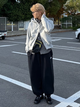 「アイテム（スウェットパンツ）」を使った、reijiro さん（メンズ・165cm）の秋コーディネート