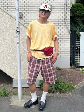 「Elanque（エランク）のアイテム」を使った、reijiro さん（メンズ・165cm）の夏コーディネート