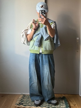 「elldu（エルドゥ）のバックヤードグレー（Sneakers、その他）」を使った、reijiro さん（メンズ・165cm）の春コーディネート