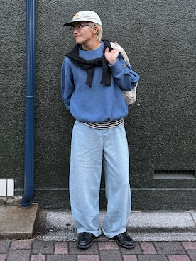 「BROKEN BASE（ブロークンベース）のアイテム（トップス）」を使った、reijiro さん（メンズ・165cm）の春コーディネート