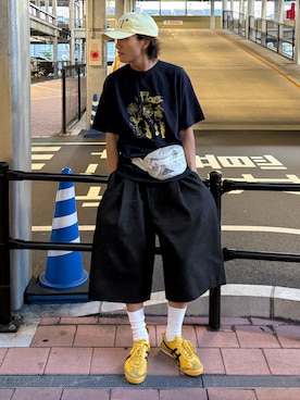 「Onitsuka Tiger（オニツカタイガー）のアイテム（シューズ）」を使った、reijiro さん（メンズ・165cm）の夏コーディネート