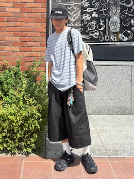 「HOKA（ホカ）のHOKA ONE ONE/ホカオネオネ Hopara（サンダル）」を使った、reijiro さん（メンズ・165cm・20代）の夏コーディネート