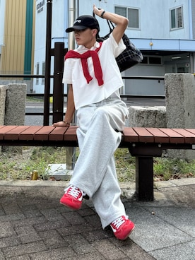 「アイテム（スウェットパンツ）」を使った、reijiro さん（メンズ・165cm）の秋コーディネート