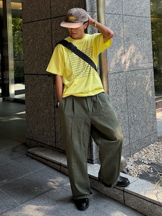 「CIAOPANIC TYPY（チャオパニックティピー）の【UNISEX】【全12色展開】メッセージプリント半袖Tee（Tシャツ/カットソー）」を使った、reijiro さん（メンズ・165cm）の秋コーディネート