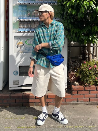 「THE BOLDMAN（ザ ボールドマン）のMadras Check Shirts / マドラスチェックシャツ（シャツ/ブラウス）」を使った、reijiro さん（メンズ・165cm）の夏コーディネート