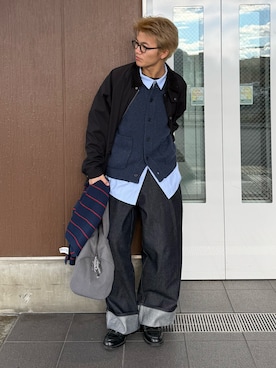 「BROKEN BASE（ブロークンベース）のアイテム」を使った、reijiro さん（メンズ・165cm）の冬コーディネート