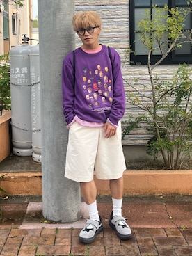 「アイテム（スウェット）」を使った、reijiro さん（メンズ・165cm）の春コーディネート