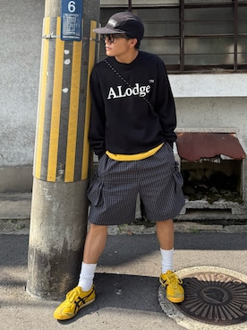 「Onitsuka Tiger（オニツカタイガー）のアイテム（イエロー系）」を使った、reijiro さん（メンズ・165cm）の秋コーディネート