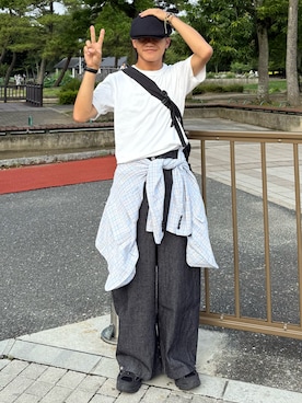 「アイテム（テーラードジャケット）」を使った、reijiro さん（メンズ・165cm）の夏コーディネート