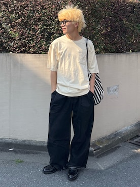 「JORDAN BRAND（ジョーダンブランド）のジョーダン ブルックリン メンズ ポケット Tシャツ / Jordan Brooklyn Men's Pocket T-Shirt IM9980-203 Legend Light Brown（Tシャツ/カットソー、ブラウン系）」を使った、reijiro さん（メンズ・165cm）の夏コーディネート