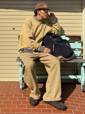 「アイテム（チノパンツ）」を使った、reijiro さん（メンズ・165cm）の秋コーディネート