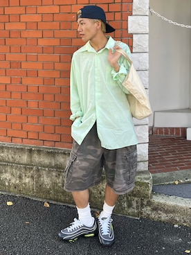 「elldu（エルドゥ）のウェイバーチェーンステッチキャップネイビー（キャップ、その他）」を使った、reijiro さん（メンズ・165cm）の秋コーディネート