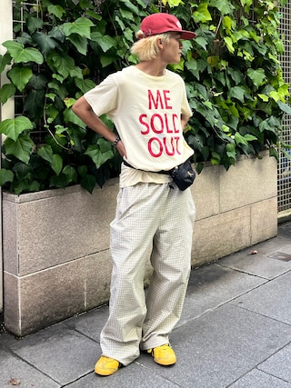 「common gull products.(コモンガルプロダクツ)の巡る言葉とTシャツ(Tシャツ/カットソー)」を使った、reijiro さん(メンズ・165cm)の夏コーディネート