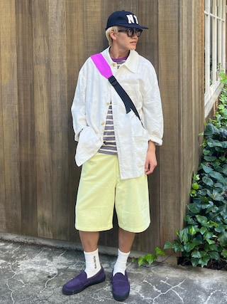 「common gull products.(コモンガルプロダクツ)の半分こジョーツ(その他パンツ)」を使った、reijiro さん(メンズ・165cm)の秋コーディネート