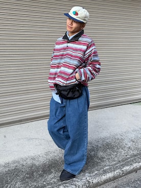 「BROKEN BASE（ブロークンベース）のアイテム」を使った、reijiro さん（メンズ・165cm）の冬コーディネート