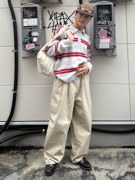 「アイテム（トートバッグ）」を使った、reijiro さん（メンズ・165cm）の秋コーディネート