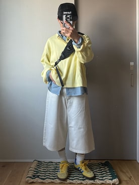 「アイテム（キャップ）」を使った、reijiro さん（メンズ・165cm）の春コーディネート