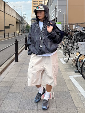 「アイテム（ナイロンジャケット）」を使った、reijiro さん（メンズ・165cm）の秋コーディネート