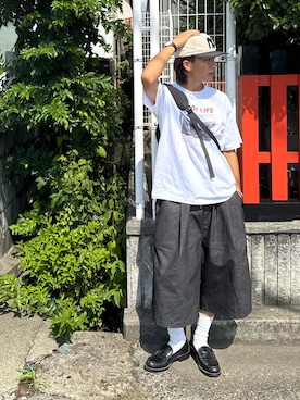 「アイテム（キャップ）」を使った、reijiro さん（メンズ・165cm・20代）の夏コーディネート