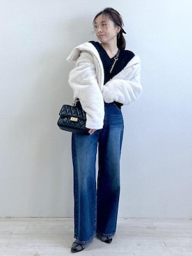 「アイテム（ヘアアクセサリー）」を使った、yukaさん（レディース・152cm・40代）の冬コーディネート