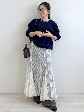「アイテム（ショルダーバッグ）」を使った、yukaさん（レディース・152cm・40代）の秋コーディネート