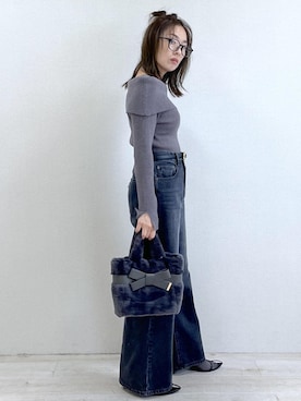 「アイテム（デニムパンツ）」を使った、yukaさん（レディース・152cm・40代）の秋コーディネート