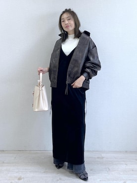 「VIS（ビス）のアイテム（デニムパンツ）」を使った、yukaさん（レディース・152cm）の秋コーディネート