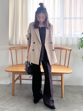 「アイテム（テーラードジャケット）」を使った、yukaさん（レディース・152cm・40代）の秋コーディネート