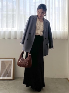 「アイテム（バレッタ/ヘアクリップ）」を使った、yukaさん（レディース・152cm）の秋コーディネート