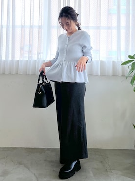「アイテム（バレッタ/ヘアクリップ）」を使った、yukaさん（レディース・152cm）の秋コーディネート
