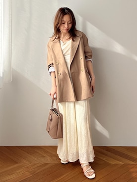 「VIS（ビス）のアイテム（ジャケット/アウター）」を使った、yukaさん（レディース・152cm）の春コーディネート