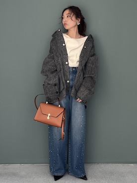 「アイテム（カバーオール）」を使った、yukaさん（レディース・152cm・40代）の冬コーディネート